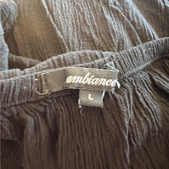 Ambiance Black Cropped Blouse Short Sleeves Lace Detailing On/Off the Shoulder - Picture 5 of 6